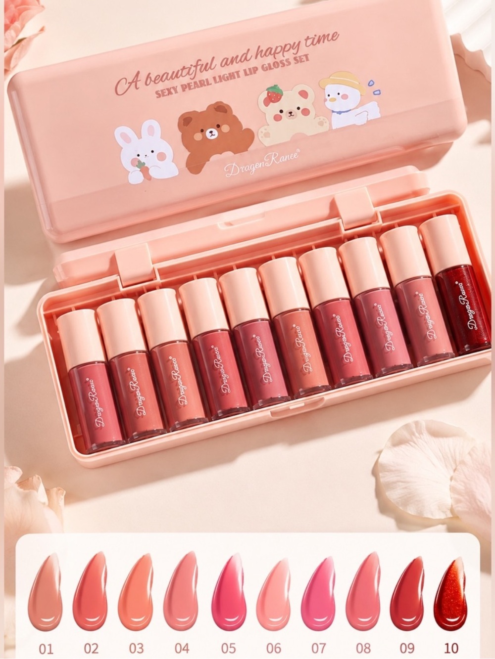 Dragon Ranee Sexy Pearl Light Lip Gloss 10-Piece Set – NEW